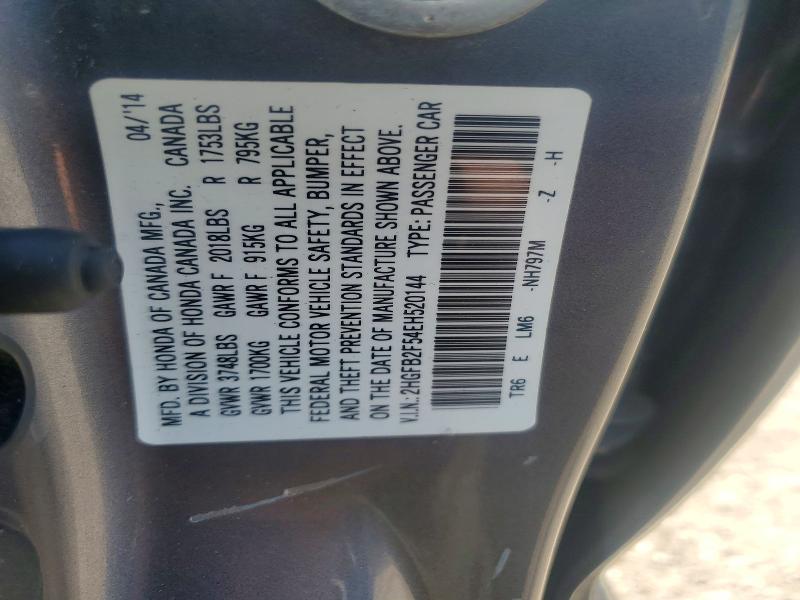 Продажа на аукционе авто 2014 Honda Civic, vin: 2HGFB2F54EH520144, номер лота: 54255596