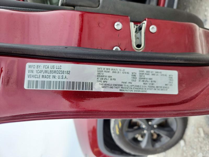 Продажа на аукционе авто 2021 Jeep Cherokee, vin: 1C4PJMLB5MD238182, номер лота: 54782756