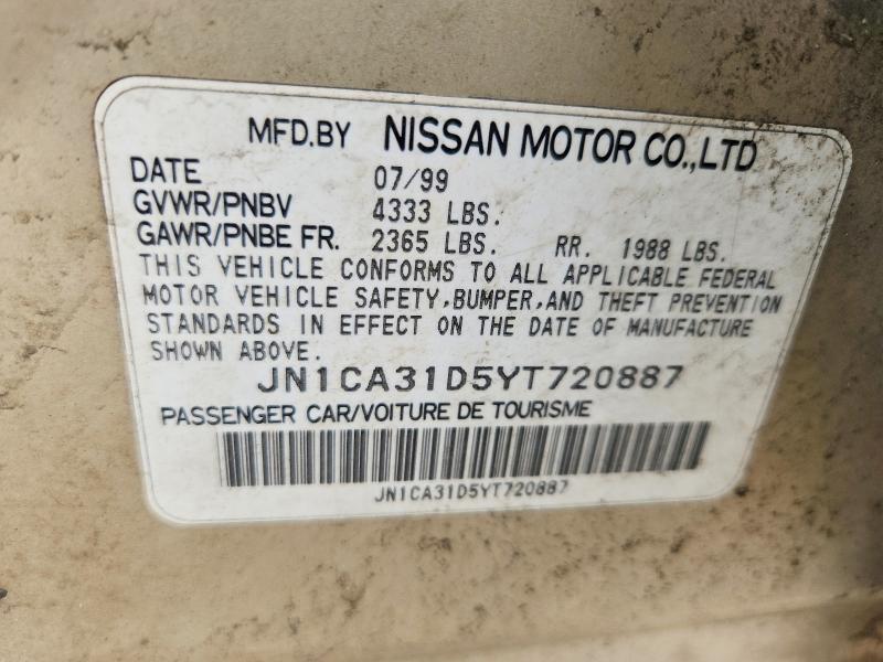 53834306 :رقم المزاد ، JN1CA31D5YT720887 vin ، 2000 Nissan Maxima مزاد بيع