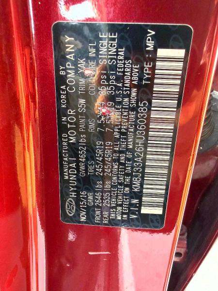 Aukcja sprzedaży 2017 Hyundai Tucson, vin: KM8J33A26HU360385, numer aukcji: 55644886