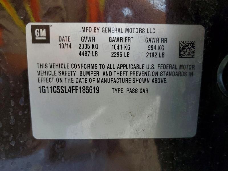 2015 Chevrolet Malibu მანქანა იყიდება აუქციონზე, vin: 1G11C5SL4FF185619, აუქციონის ნომერი: 53208526
