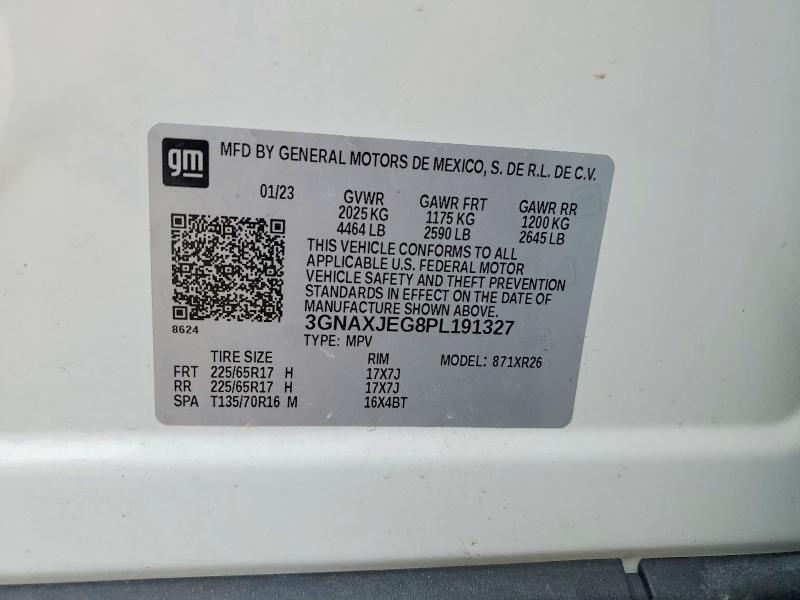 Продаж на аукціоні авто 2023 Chevrolet Equinox, vin: 3GNAXJEG8PL191327, номер лоту: 54660106