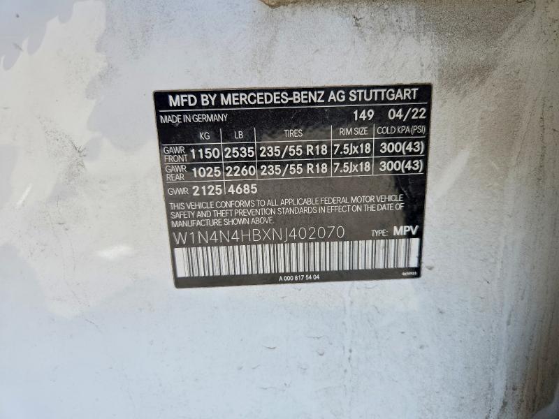 53128046 :رقم المزاد ، W1N4N4HBXNJ402070 vin ، 2022 Mercedes-benz Gla مزاد بيع