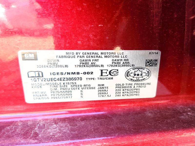 Aukcja sprzedaży 2014 Gmc Sierra, vin: 1GTV2UEC4EZ386970, numer aukcji: 54843376