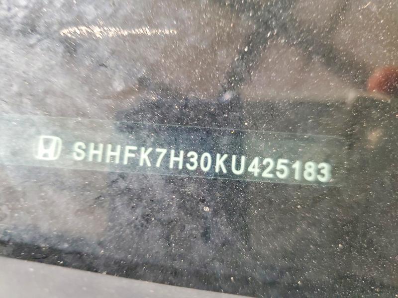 Aukcja sprzedaży 2019 Honda Civic, vin: SHHFK7H30KU425183, numer aukcji: 53078166