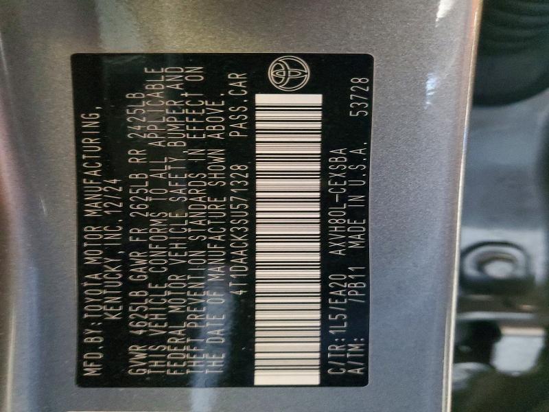 Продаж на аукціоні авто 2025 Toyota Camry, vin: 4T1DAACK3SU571328, номер лоту: 54534056