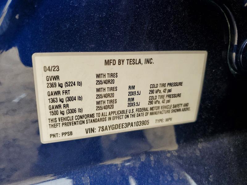 Продаж на аукціоні авто 2023 Tesla Model Y, vin: 7SAYGDEE3PA103905, номер лоту: 52294946