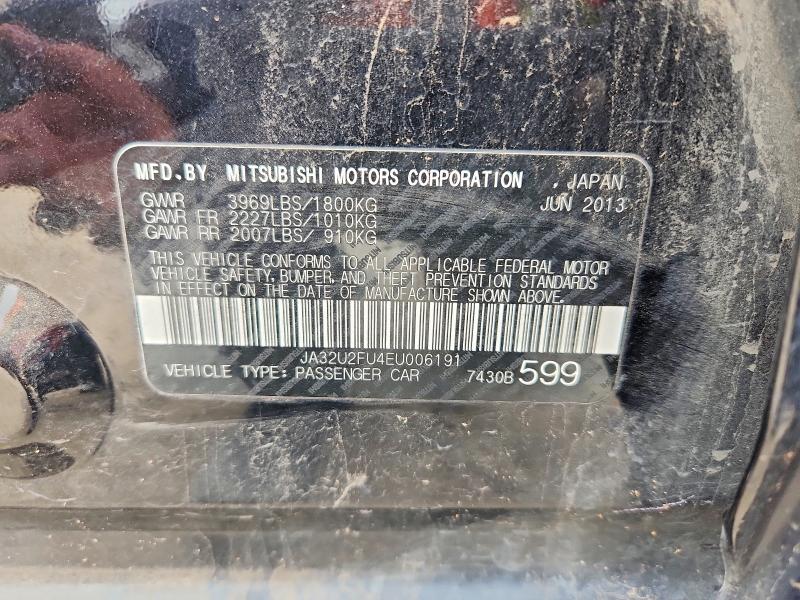 Aukcja sprzedaży 2014 Mitsubishi Lancer, vin: JA32U2FU4EU006191, numer aukcji: 52480416