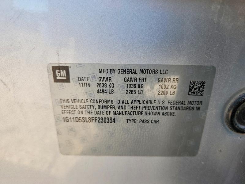 Продажа на аукционе авто 2015 Chevrolet Malibu, vin: 1G11D5SL8FF230364, номер лота: 52356826
