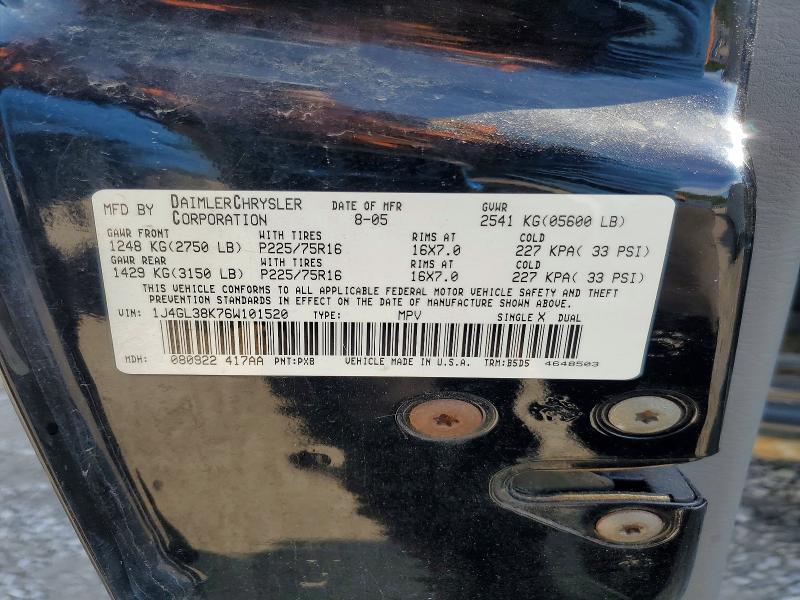 2006 Jeep Liberty მანქანა იყიდება აუქციონზე, vin: 1J4GL38K76W101520, აუქციონის ნომერი: 51980296