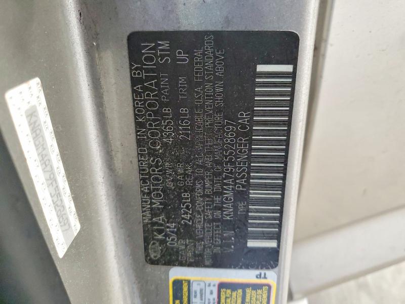 Aukcja sprzedaży 2015 Kia Optima, vin: KNAGM4A79F5528697, numer aukcji: 52929386