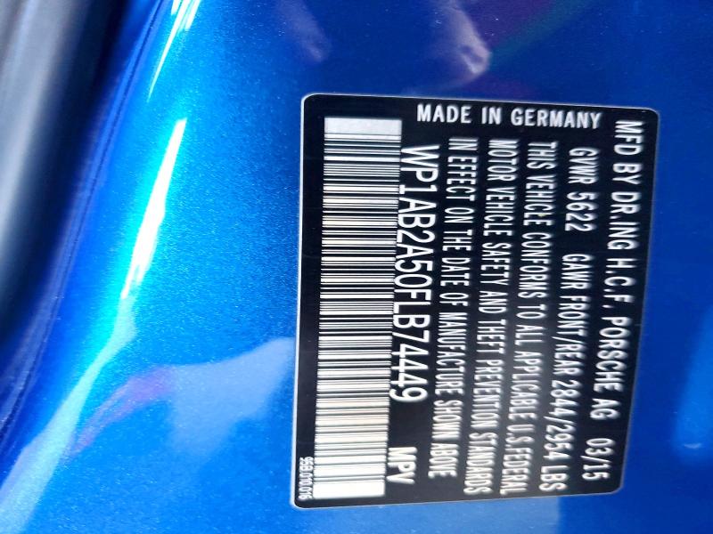 54094576 :رقم المزاد ، WP1AB2A50FLB74449 vin ، 2015 Porsche Macan مزاد بيع