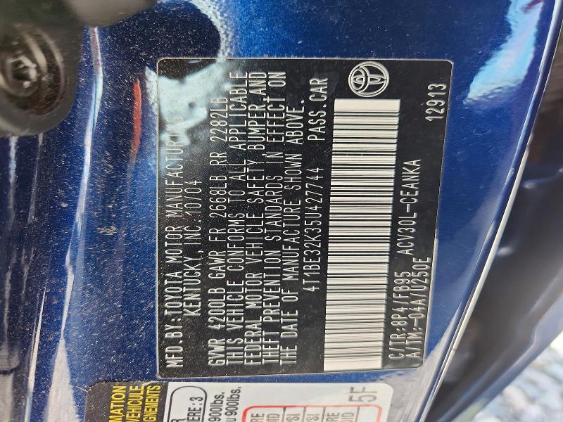 Aukcja sprzedaży 2005 Toyota Camry, vin: 4T1BE32K35U427744, numer aukcji: 55312416