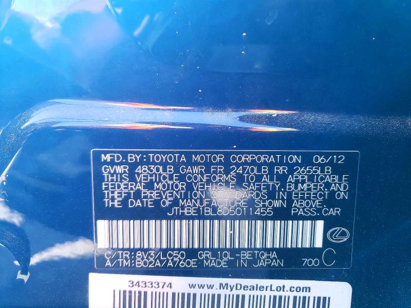 Продажа на аукционе авто 2013 Lexus Gs, vin: JTHBE1BL8D5011455, номер лота: 52361416