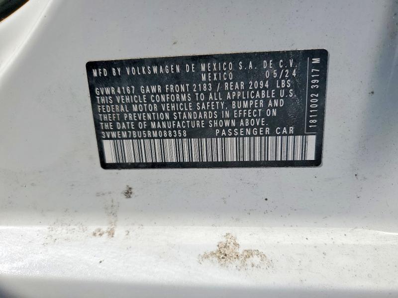 Продажа на аукционе авто 2024 Volkswagen Jetta, vin: 3VWEM7BU5RM088358, номер лота: 52453066