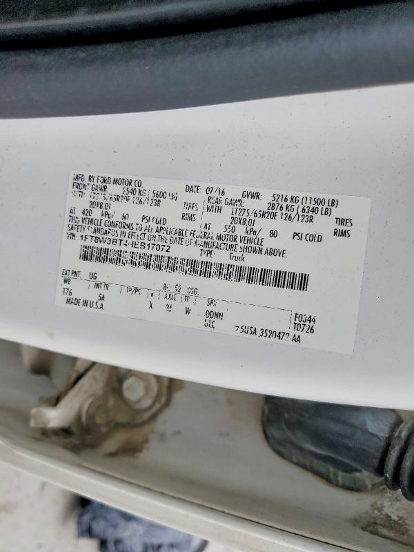 Auction sale of the 2017 Ford F350, vin: 1FT8W3BT4HEB17072, lot number: 54298496