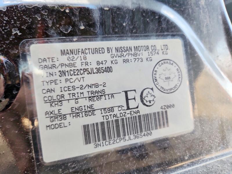 Продажа на аукционе авто 2018 Nissan Versa Note, vin: 3N1CE2CP5JL365400, номер лота: 52458636