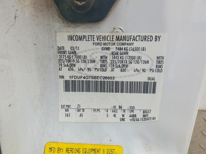 2011 Ford F450 მანქანა იყიდება აუქციონზე, vin: 1FDUF4GT6BEC26603, აუქციონის ნომერი: 55189226