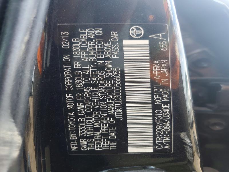 Aukcja sprzedaży 2013 Toyota Yaris, vin: JTDKTUD30DD566055, numer aukcji: 52074736