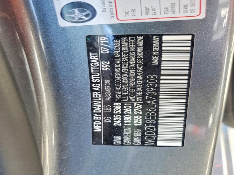 52694636 :رقم المزاد ، WDDZF8EB6LA709308 vin ، 2020 Mercedes-benz E مزاد بيع