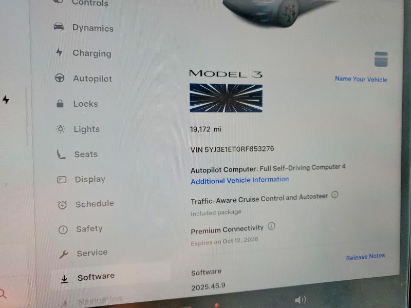 Продаж на аукціоні авто 2024 Tesla Model 3, vin: 5YJ3E1ET0RF853276, номер лоту: 53926866