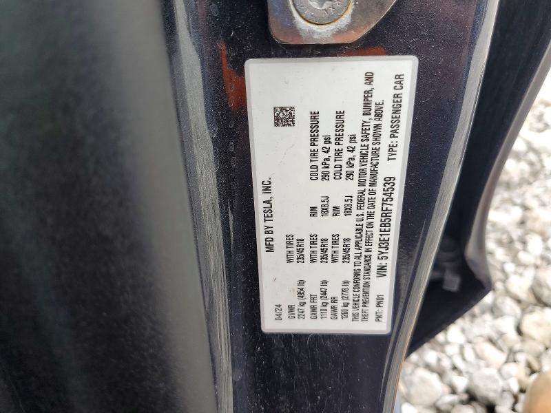 Продажа на аукционе авто 2024 Tesla Model 3, vin: 5YJ3E1EB5RF754539, номер лота: 52778486