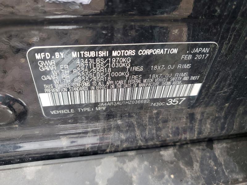 2017 Mitsubishi Outlander Sport მანქანა იყიდება აუქციონზე, vin: JA4AR3AU1HZ036682, აუქციონის ნომერი: 51661436