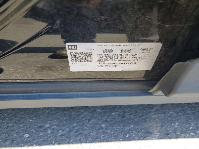 52270606 :رقم المزاد ، 1G1FX6S04P4117713 vin ، 2023 Chevrolet Bolt Ev مزاد بيع