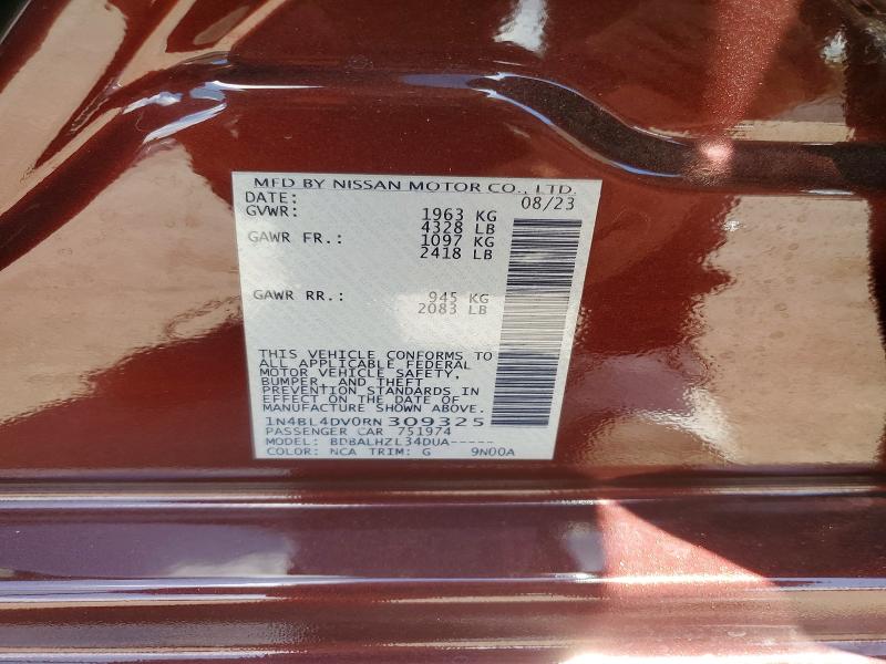 Продаж на аукціоні авто 2024 Nissan Altima, vin: 1N4BL4DV0RN309325, номер лоту: 54659106
