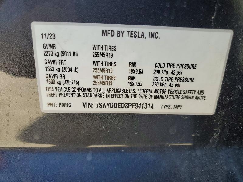 Продаж на аукціоні авто 2023 Tesla Model Y, vin: 7SAYGDED3PF941314, номер лоту: 55367316