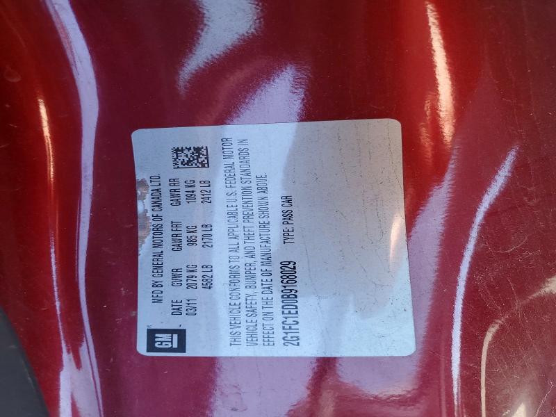 2011 Chevrolet Camaro მანქანა იყიდება აუქციონზე, vin: 2G1FC1ED0B9168029, აუქციონის ნომერი: 53823866
