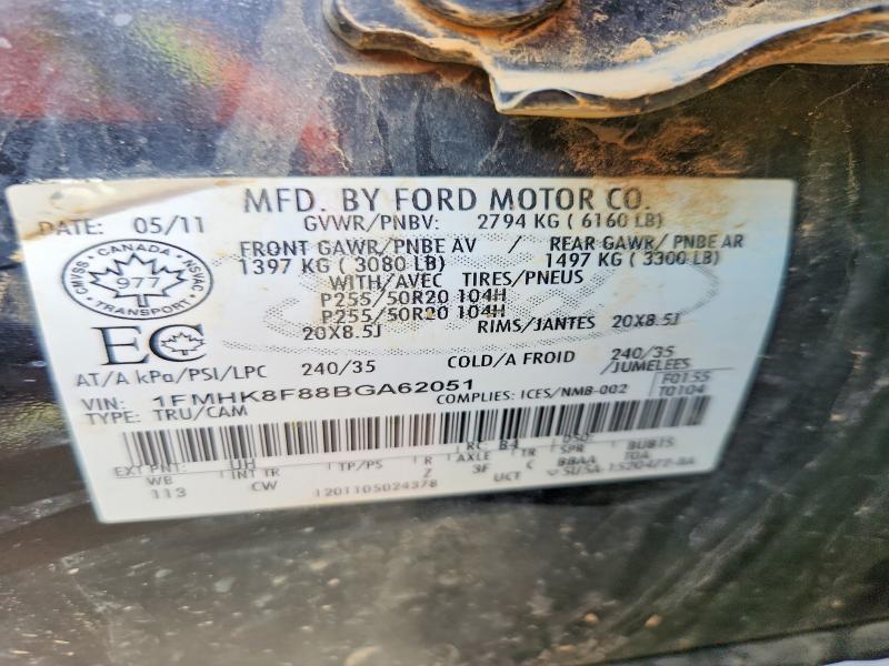 Aukcja sprzedaży 2011 Ford Explorer, vin: 1FMHK8F88BGA62051, numer aukcji: 52574296