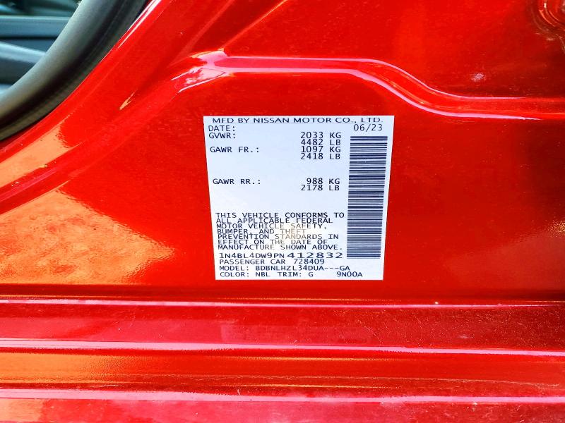 Продажа на аукционе авто 2023 Nissan Altima, vin: 1N4BL4DW9PN412832, номер лота: 54871076