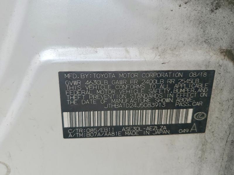 2018 Lexus Is 300 მანქანა იყიდება აუქციონზე, vin: JTHBA1D24J5083913, აუქციონის ნომერი: 47562396