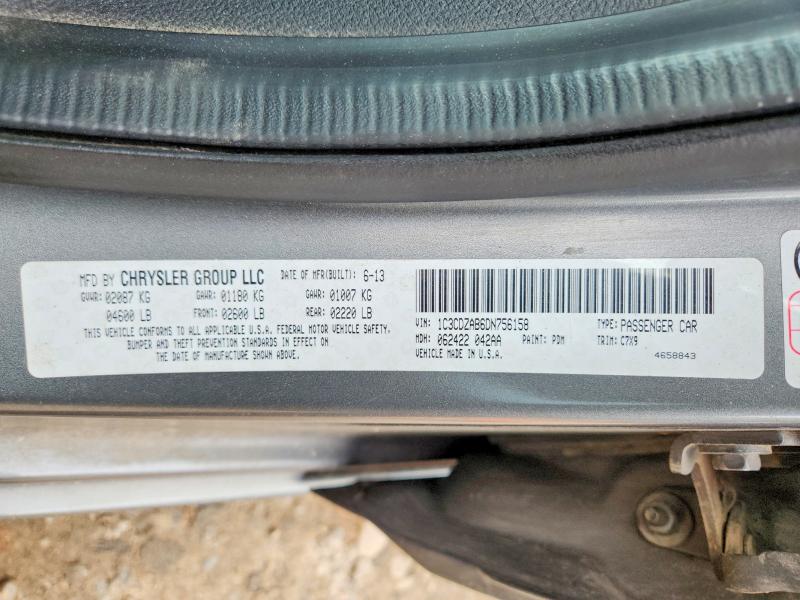 Продаж на аукціоні авто 2013 Dodge Avenger, vin: 1C3CDZAB6DN756158, номер лоту: 54284226