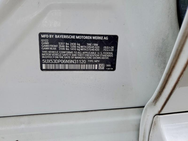 Продажа на аукционе авто 2022 Bmw X3, vin: 5UX53DP06N9N31120, номер лота: 53619026