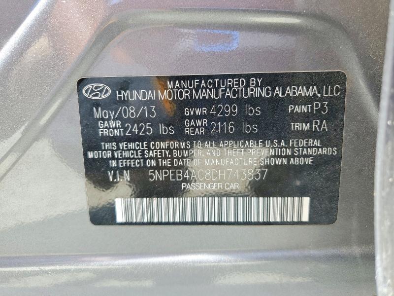 Продаж на аукціоні авто 2013 Hyundai Sonata, vin: 5NPEB4AC8DH743837, номер лоту: 53432946