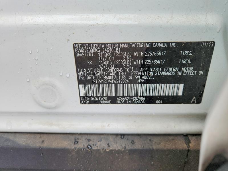 Продаж на аукціоні авто 2023 Toyota Rav4, vin: 2T3W1RFV4PW249924, номер лоту: 54459006
