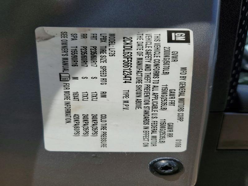 Продаж на аукціоні авто 2006 Pontiac Torrent, vin: 2CKDL63F566123474, номер лоту: 52377756