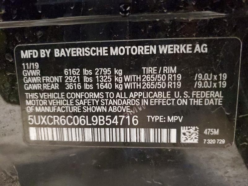 Продажа на аукционе авто 2020 Bmw X5, vin: 5UXCR6C06L9B54716, номер лота: 52050836
