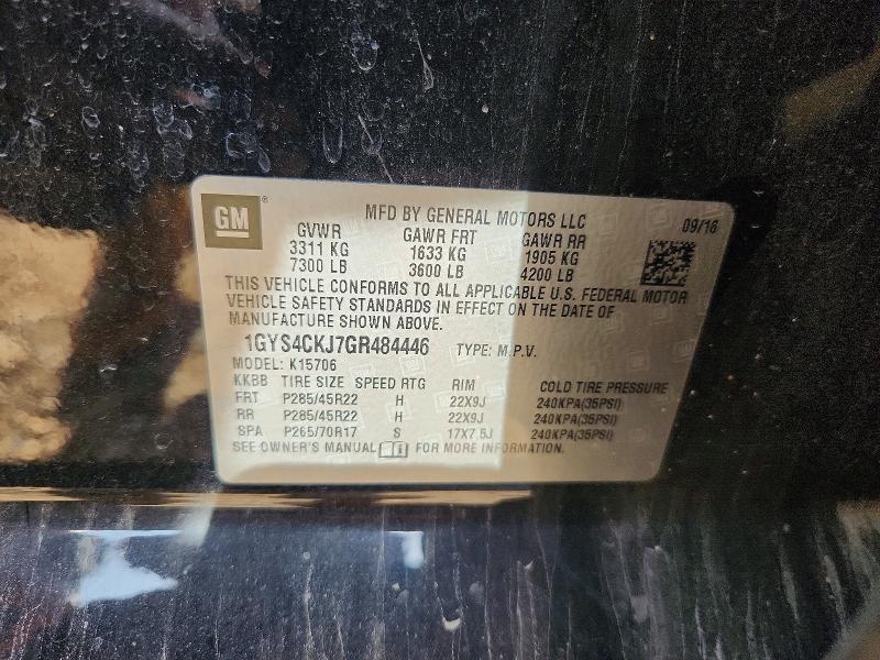 Aukcja sprzedaży 2016 Cadillac Escalade, vin: 1GYS4CKJ7GR484446, numer aukcji: 55044516