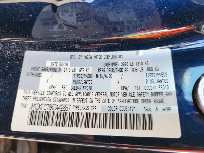 54106086 :رقم المزاد ، JM1DKFC78K0442857 vin ، 2019 Mazda Cx-3 مزاد بيع