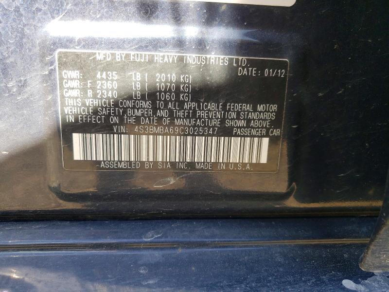 Aukcja sprzedaży 2012 Subaru Legacy, vin: 4S3BMBA69C3025347, numer aukcji: 52503636
