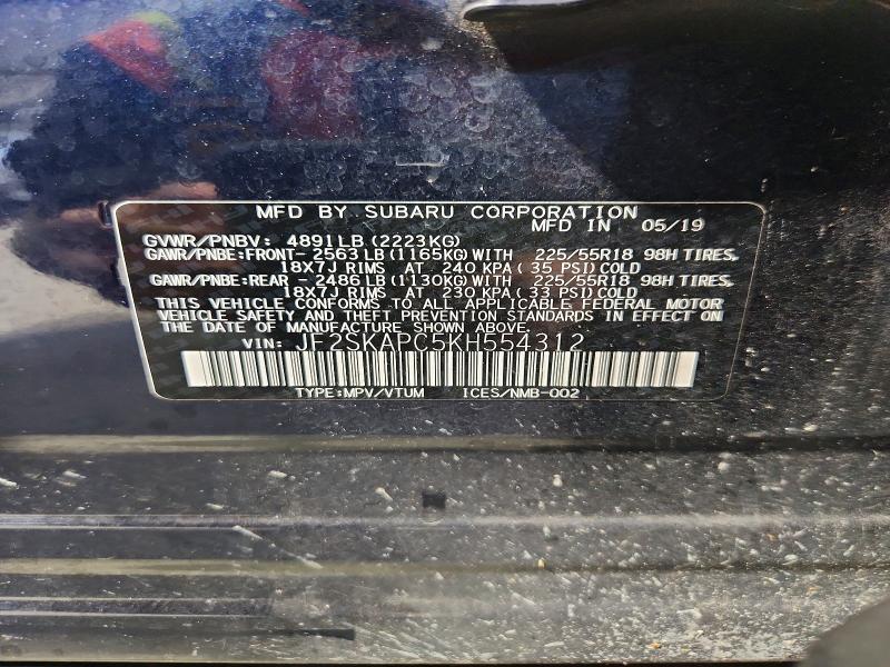 Продажа на аукционе авто 2019 Subaru Forester, vin: JF2SKAPC5KH554312, номер лота: 52997206