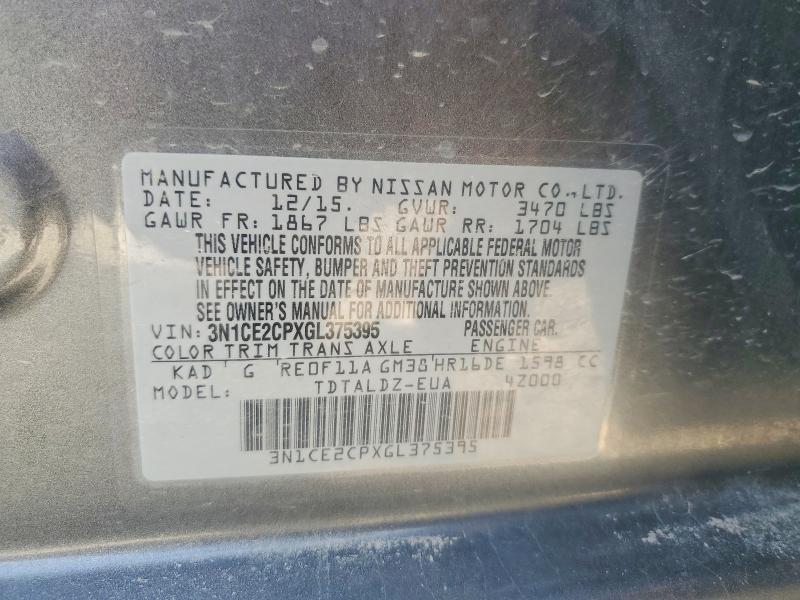 Продаж на аукціоні авто 2016 Nissan Versa Note, vin: 3N1CE2CPXGL375395, номер лоту: 53620176
