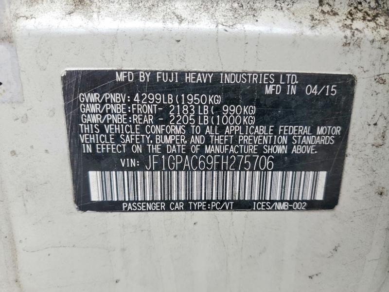 Продажа на аукционе авто 2015 Subaru Impreza, vin: JF1GPAC69FH275706, номер лота: 53199786