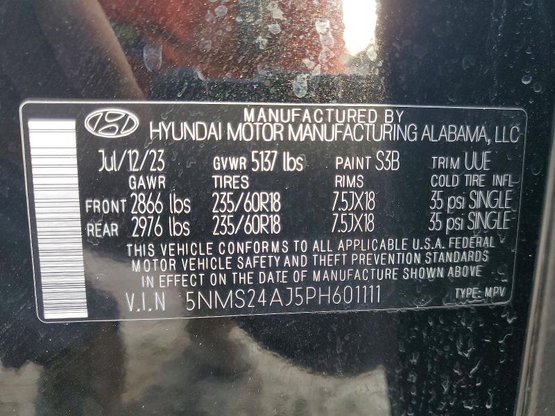 Продажа на аукционе авто 2023 Hyundai Santa Fe, vin: 5NMS24AJ5PH601111, номер лота: 52694826