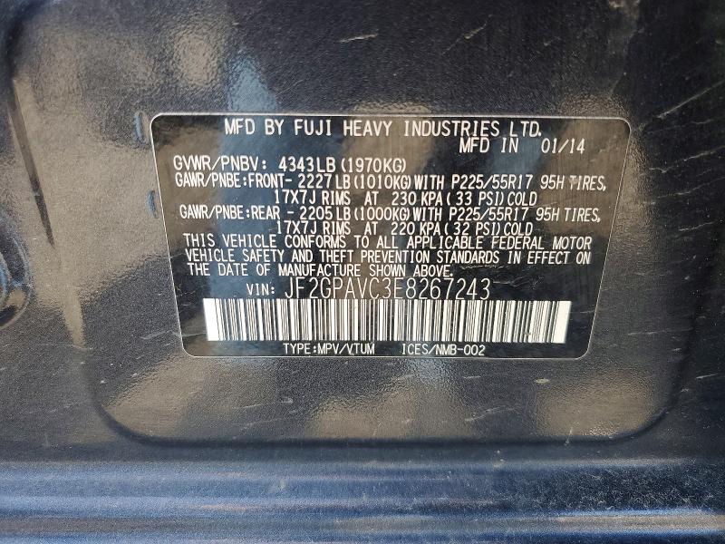Aukcja sprzedaży 2014 Subaru Xv Crosstrek, vin: JF2GPAVC3E8267243, numer aukcji: 53316766