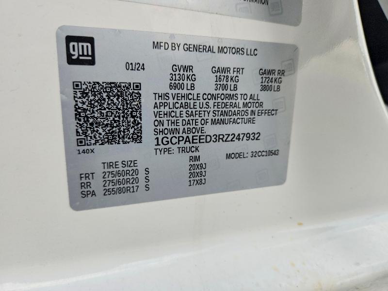 Продажа на аукционе авто 2024 Chevrolet Silverado, vin: 1GCPAEED3RZ247932, номер лота: 54453196