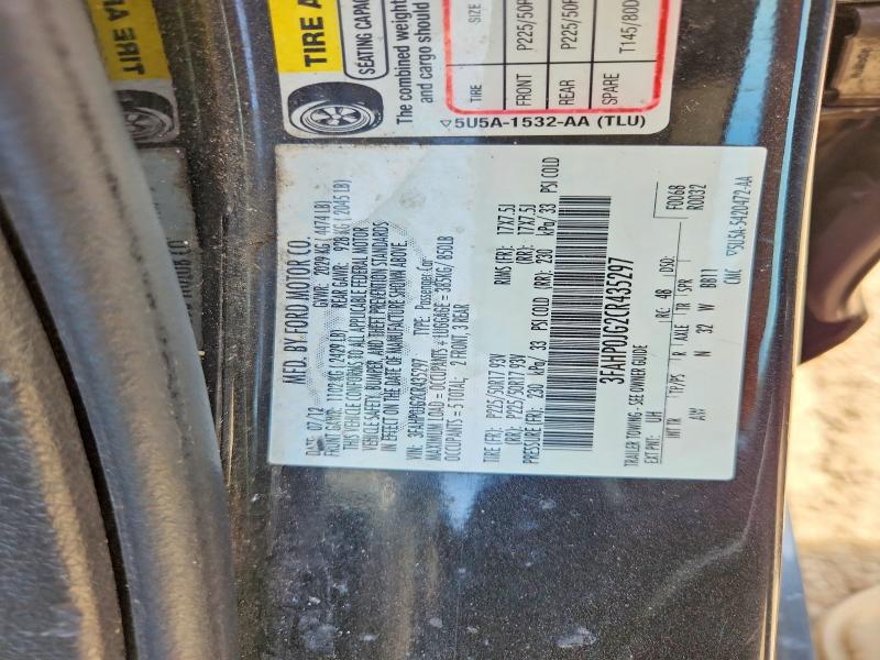 Продажа на аукционе авто 2012 Ford Fusion, vin: 3FAHP0JG2CR435297, номер лота: 54903706